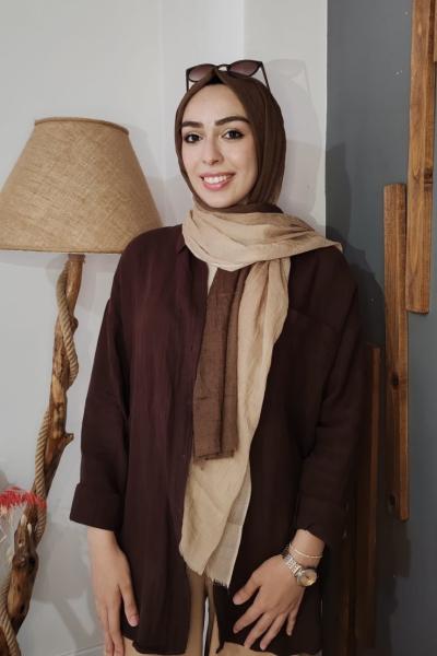 Deglare Konfor Şal Kahverengi Bej