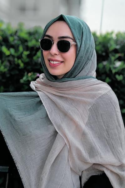 Degrade Konfor Şal Mint Yeşili