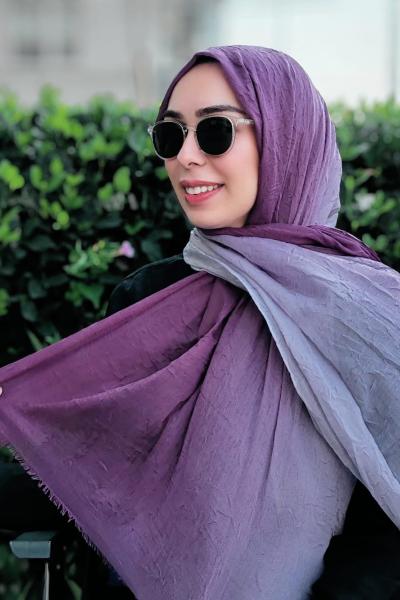 Degrade Konfor Şal Eflatun