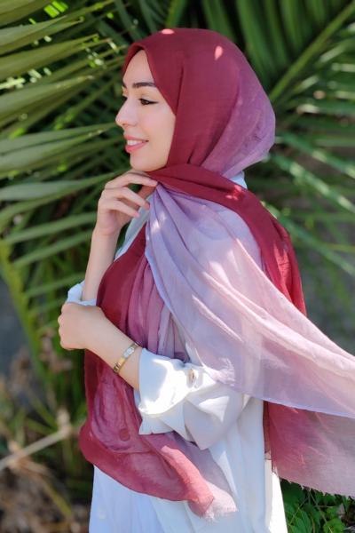 Degrade Konfor Şal Gri Bordo