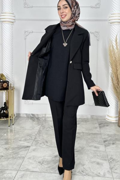Feyza Ceket Takım Siyah