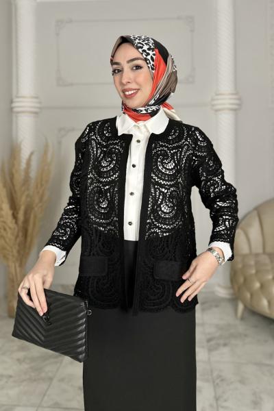 Nakış Hırka Siyah