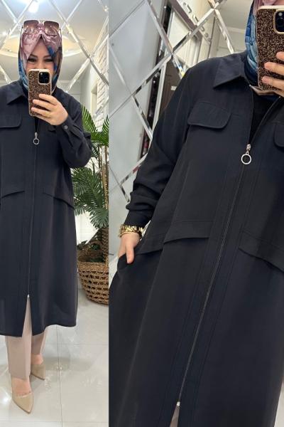 Zali kap ipek qupra kumaş siyah