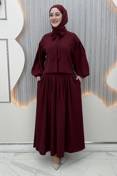 Duru Etekli Takım Bordo