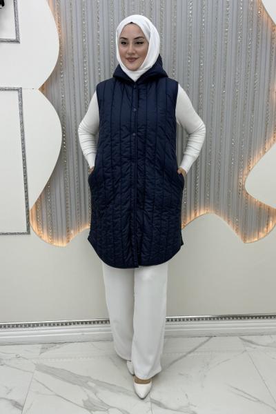 Meriç Kapitone Yelek Lacivert