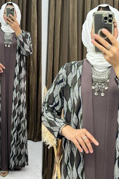 3306 Nehir Elbise Takım Gül Gül