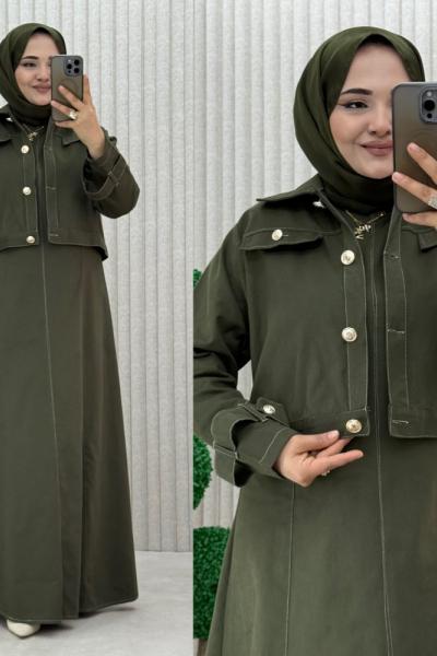 Liya kot ceket takım Haki