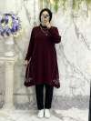 İpli tunik  Bordo