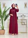 Hüma Abaya Bordo